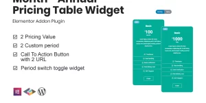 Get the "Month  Annual Pricing Table Widget for Elementor" to easily create dynamic pricing tables on your WordPress site. Enjoy customizable layouts