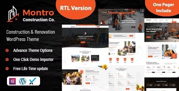 Montro is a WordPress Theme for Construction  Building websites