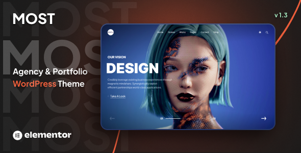 Most Creative Agency and Portfolio Theme – The theme is built to take advantage of the Full Site Editing features introduced in WordPress and Elementor plugin