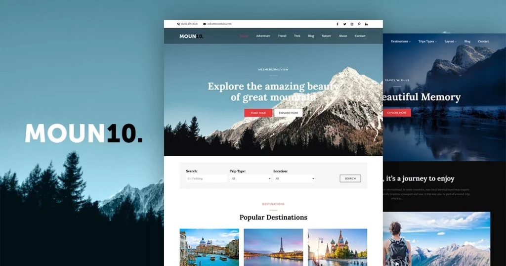 Moun10 is a beautiful and subtle blog-based travel WordPress theme. Either you are a traveler yourself or involved in the travel business