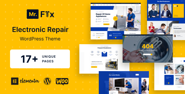 Boost your tech repair shop with MrFix Electronic Repair WordPress Theme. Enjoy responsive design