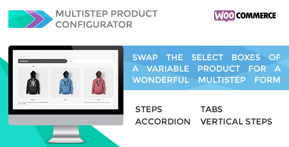 Swap the select boxes of a variable product for a wonderful multistep form. You can choose between 4 different modules: Steps