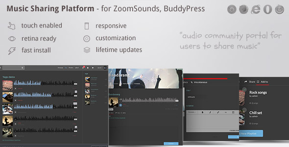 Turn your WordPress site into a music-sharing hub with our ZoomSounds addon. Seamless BuddyPress integration for an intuitive user experience. Join Bevaultx!