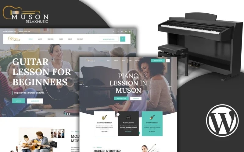 Muson is a WordPress theme that can be used for websites like music lessons