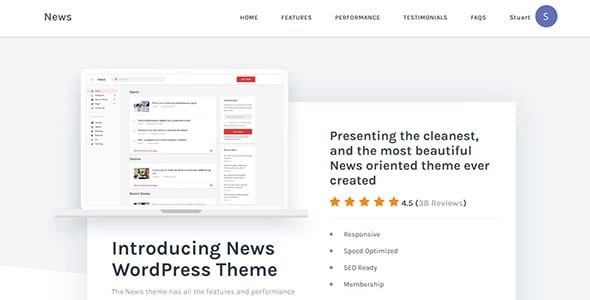 The News theme has all the features and performance benefits to help you create the News website of your dreams. Clean equal focus