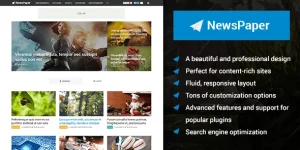 NewsPaper is a beautiful and elegant WordPress theme built for content-rich sites. With trending and latest sort features