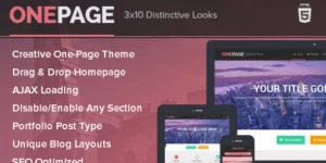 Onepage is a must-have single page WordPress theme. Featuring a creative Drag and Drop homepage layout and unique blog layouts