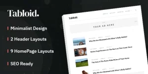 The tabloid theme is a robust premium WordPress theme that offers a minimal design and all the powerful options you need to run a successful news website