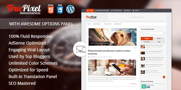 TruePixel is a fully responsive WordPress Theme from MyThemeShop. This Widget ready