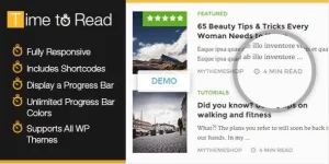 The Time-to-Read plugin is an innovative and useful plugin that is designed to help your readers more efficiently read your blog posts. You can display the estimated time it takes to read a post based on min and max words-per-minute values on your site and show a progress bar for…