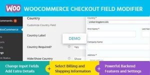 WooCommerce Checkout Field Modifier allows you to edit the checkout fields for your WooCommerce store. This is an important feature for many websites and will allow you to collect precisely the information you need. Useful