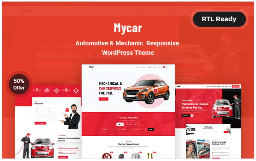 Discover Mycar - the ultimate Automotive  Mechanic Responsive WordPress Theme! With its sleek design