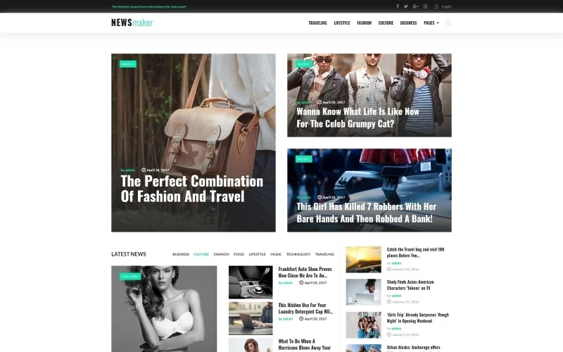 This fully responsive News  Magazine WordPress Theme will be perfectly suited for those who don't have an ability or just don't want to publish a paper version of their magazine or newspaper and want make an online news media. Or if you just want to make an online version…