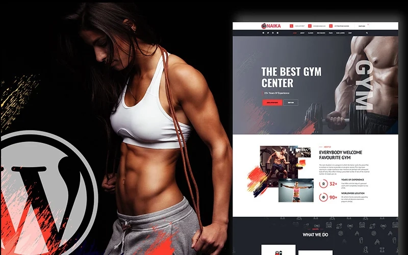 Naika Gym  Fitness WordPress theme is a unique and modern WordPress theme designed for gym and fitness websites