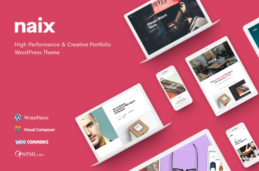 Naix is a creative  high performance Portfolio WordPress Theme. This theme is suited for for photography