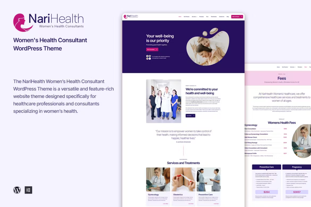 Discover NariHealth - Women's Health Consultant WordPress