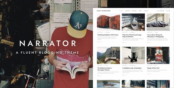 Narrator theme offers clean design