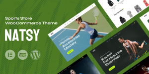 Elevate your sports store with Natsy – a premium WooCommerce theme boasting a sleek design and easy customization. Subscribe to Bevaultx for access!