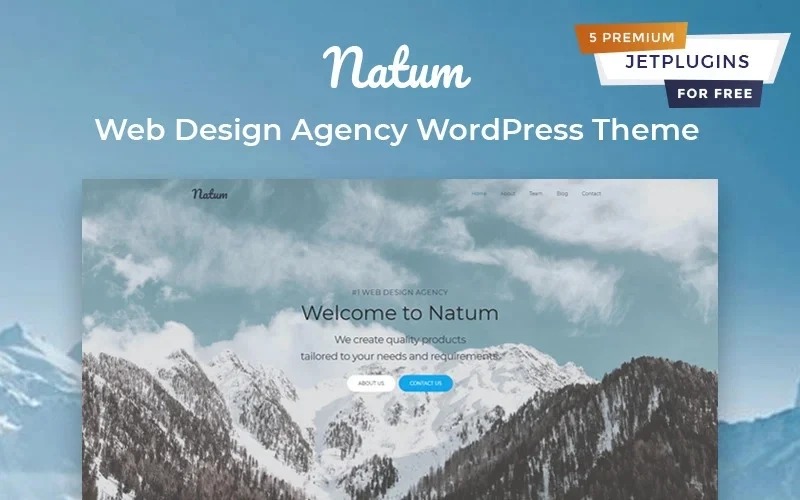 Present your web design agency in the most engaging way with Natum theme. It has a stylish