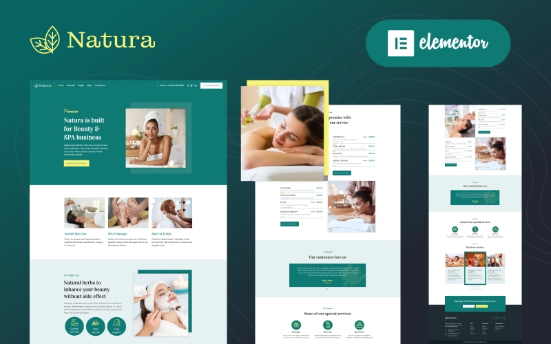 Natura - Beauty  Spa Massage Salon Elementor WordPress Theme