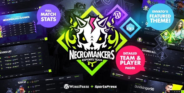 Necromancers - eSports  Gaming Team WordPress Theme Are you ready to take your gaming team website to the next level? The Necromancers - eSports  Gaming Team WordPress Theme is your ultimate weapon. This theme is designed to help eSports teams showcase their skills