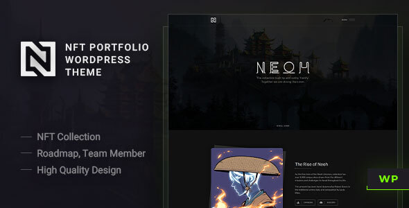 Neoh is a NFT Portfolio and Landing Page WordPress theme that can be used to build your own NFT Portfolio page. Neoh is a best designed NFT blockchain