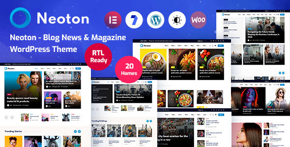 Neoton is modern and unique Blog News  Magazine WordPress Theme. Its perfect for any News/Magazine or any category like Blogs