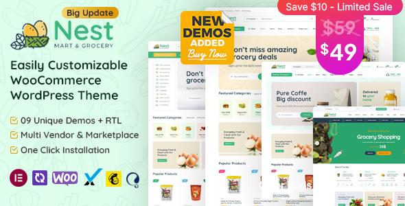 Discover the Nest Multipurpose WooCommerce WordPress Theme at Bevaultx. Create stunning