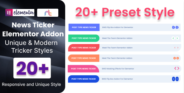 Enhance your WordPress site with the News Ticker Addon for Elementor. Enjoy seamless integration