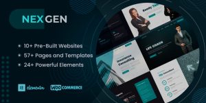 Built with Elementor Nexgen is a Premium Responsive WordPress Theme