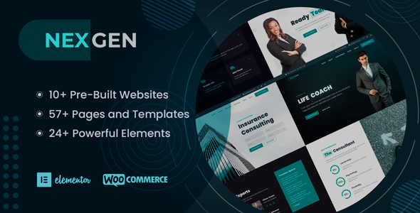 Built with Elementor Nexgen is a Premium Responsive WordPress Theme