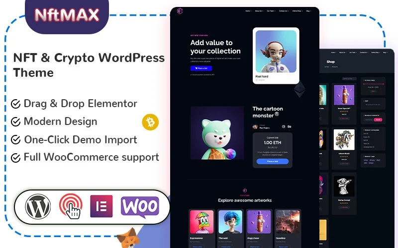 Nftmax – NFT  Crypto WordPress Theme