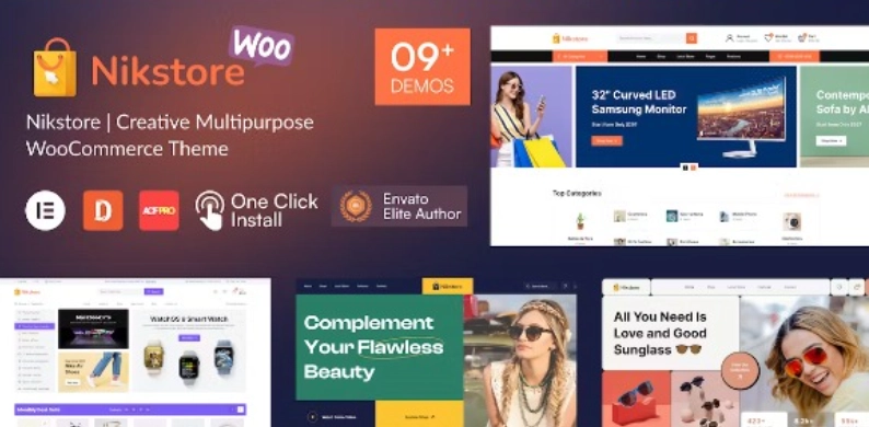 Nikstore is a creative and multipurpose AJAX WooCommerce WordPress Theme powered by Elementor builder. The theme is ready for your digital store