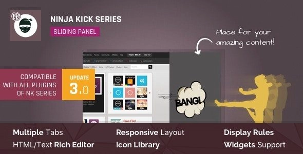 Unlock the power of Ninja Kick: Sliding Panel for WordPress! This premium plugin offers a hidden off-canvas sidebar with smooth animations