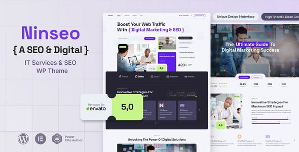 Boost your online presence with Ninseo Digital SEO WordPress Theme! Loaded with premium features like responsive design