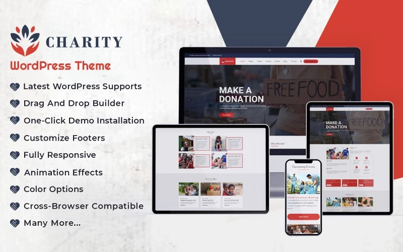 The Charity Nonprofit Fundraising WordPress Theme is an elegant