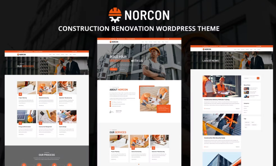 Norcon Construction Building WordPress is perfect if you like a unique