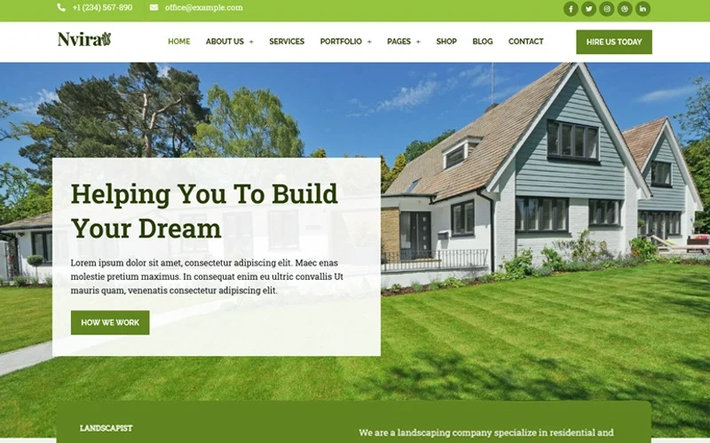 Nvira - Gardening and Landscaping is WordPress Theme build with Elementor as Page Builder