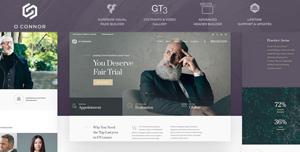 Oconnor is a brand new and comprehensive WordPress theme perfectly suitable for lawyers