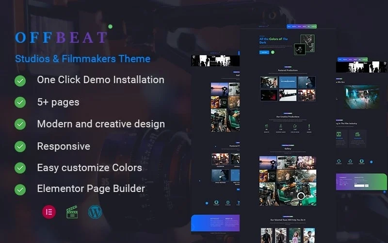 Offbeat - Movie Studios  Filmmakers Theme WordPress Theme