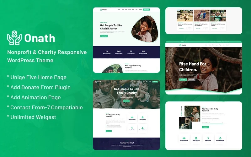 Onath is one of the best Nonprofit  Charity WordPress Theme. It is clean