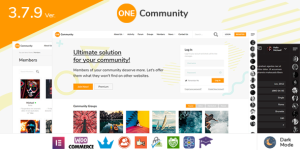 Subject OneCommunity BuddyPress for the online community. Contains every page and detail