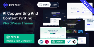 OpenUp is an exceptional and versatile WordPress theme designed specifically for AI Content Writing/Generator websites With its sleek and contemporary design