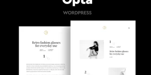 Opta is minimal and clean WordPress theme focused on displaying portfolio images in elegant manner. Clear and tasty typography will make your site look awesome! Features: Responsive Layout to Fit Any Screen Size XML demo content file Portfolio Post Type Gallery Post Type Simple Image Slider Simple Text Slider Carousel…