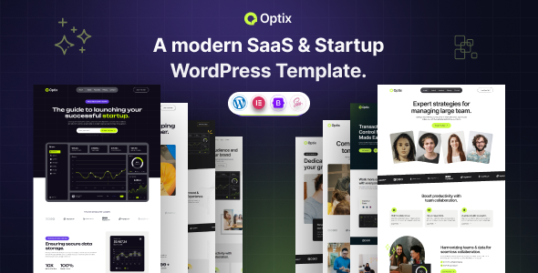 Elevate your SaaS or startup website with Optix. Sleek