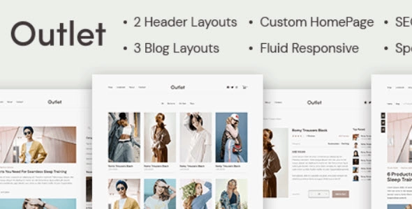 The Outlet theme is a simple eCommerce WordPress theme with all the necessary options to help you sell your products and services online. Start selling online with the WooCommerce-compatible theme.