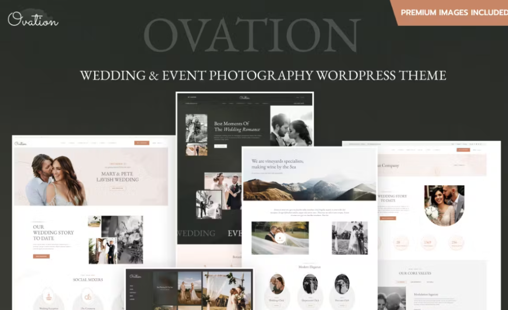 Capture unforgettable moments with Ovation – Wedding  Event Photography WordPress Theme. Featuring stunning galleries