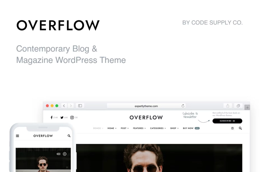 Overflow is a clean and well-thought WordPress theme for lifestyle bloggers