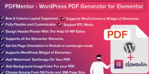 PDFMentor: WordPress PDF Generator for Elementor Pro If you're using Elementor Pro and have been searching for a seamless way to generate PDFs directly from your WordPress site