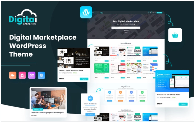 Unlock your digital marketplace potential with PX – Digital Marketplace WooCommerce Theme! Perfect for selling themes